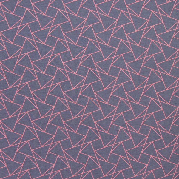 Baumwolljersey wired lines, grau/pink