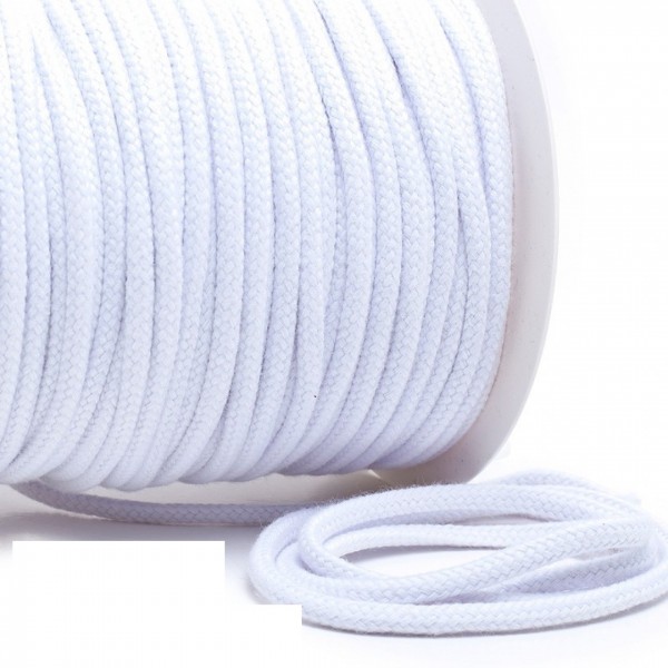 Kordel 100% Baumwolle 6 mm reinweiß