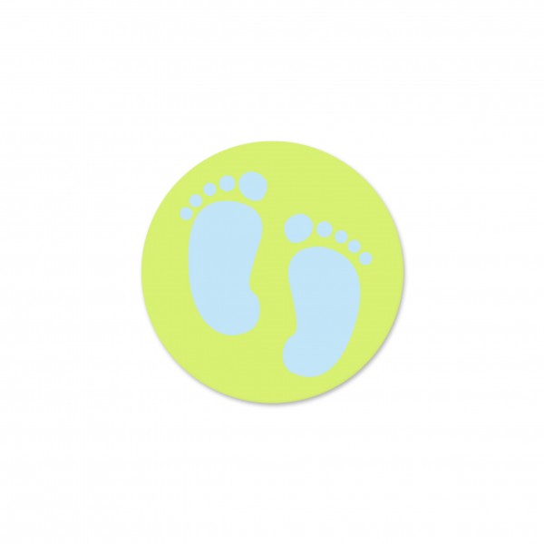 Motivperle Füsschen horizontal lemon/babyblau