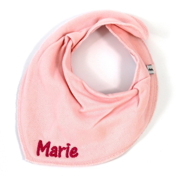 Halstuch mit Name babyrosa/pink (Modell Marie)