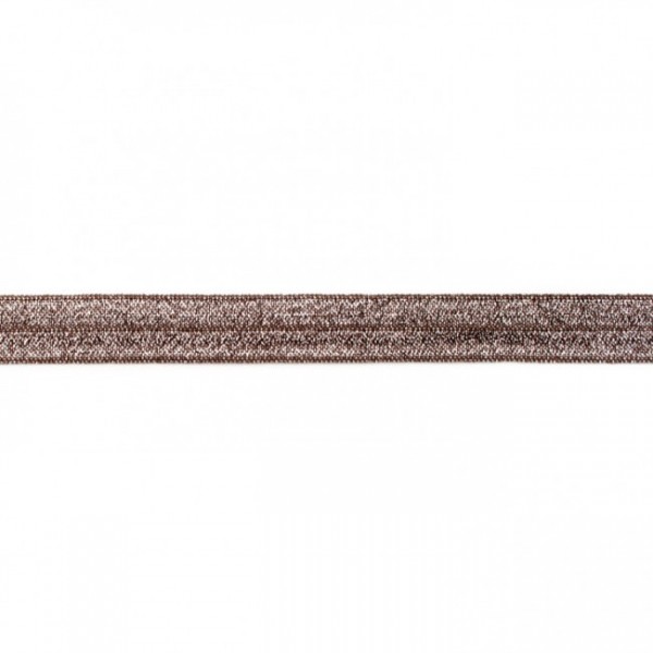 elastisches Falzband Glitzer braun, 16mm