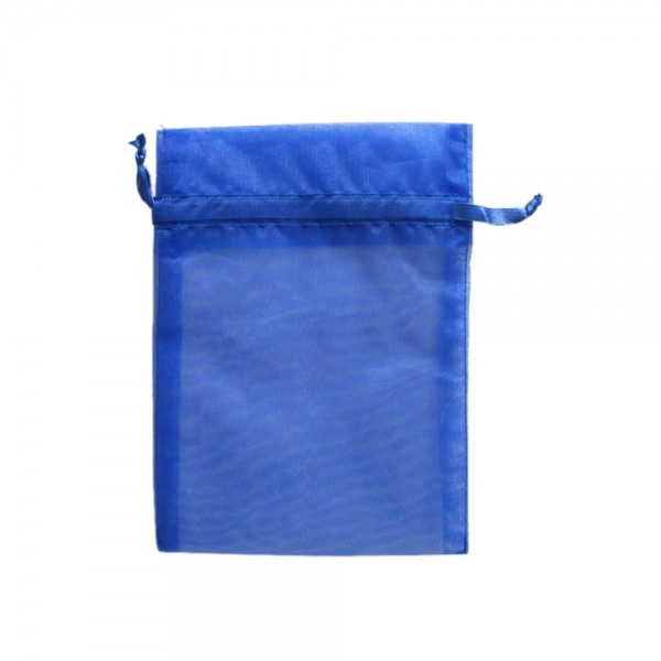 Organzasäckchen 15 x 10 cm mittelblau