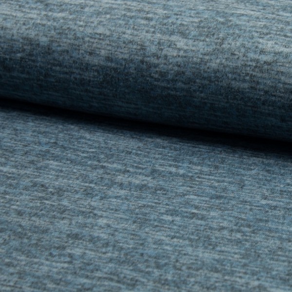 melierter Strickjersey blau