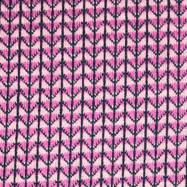 Reststück 50cm Jacquardjersey Knit Knit Ministripes rosa/pink (GOTS) by Albstoffe und Hamburger Lie