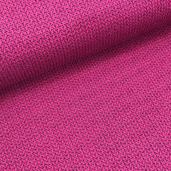 Reststück 70cm Jacquardjersey Big Knit Glam magenta/marine by Albstoffe und Hamburger Liebe by Albst