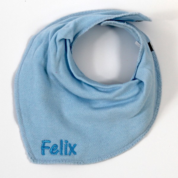 Halstuch mit Name babyblau/skyblau (Modell Felix)