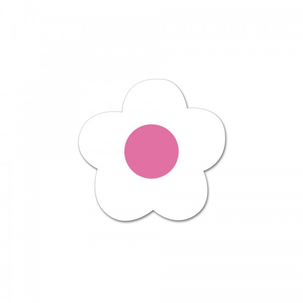 Motivperle Mini-Blume horizontal weiß/pink