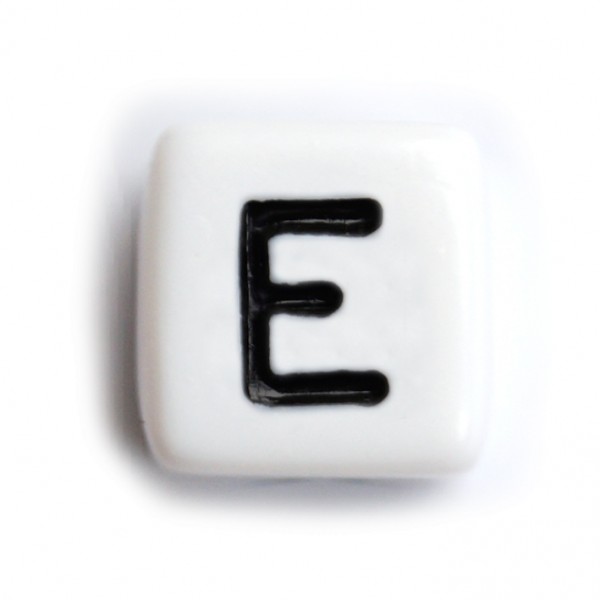 Kunststoffbuchstabenwürfel 10 mm einzeln E