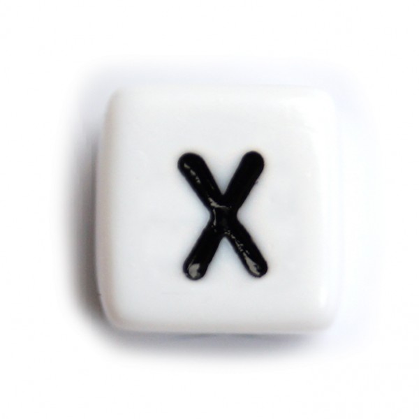 Kunststoffbuchstabenwürfel 10 mm einzeln X