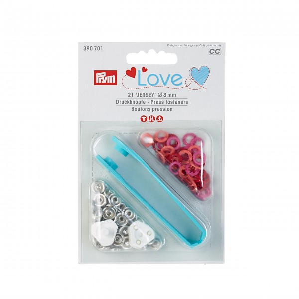 Prym Love Druckknöpfe Jersey, 8mm, rot