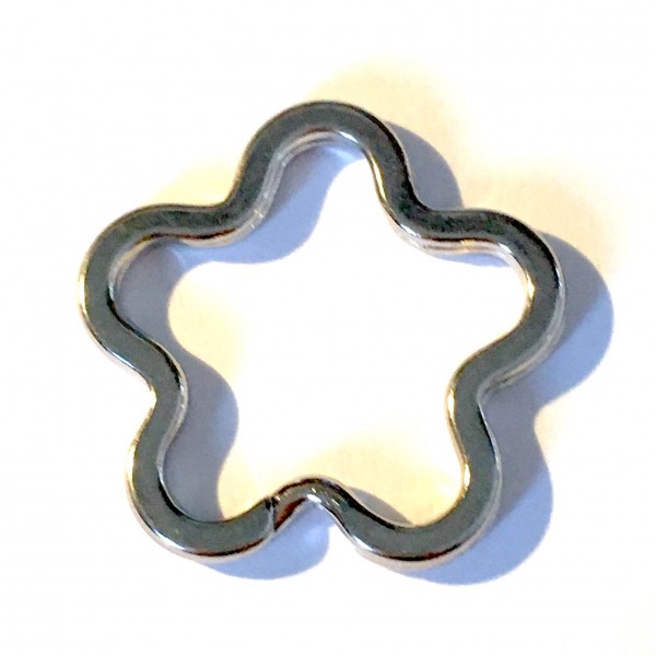 Schlüsselring, Spaltring Blume klein (3cm) silber