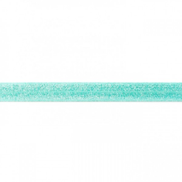 elastisches Falzband Glitzer mint, 16mm