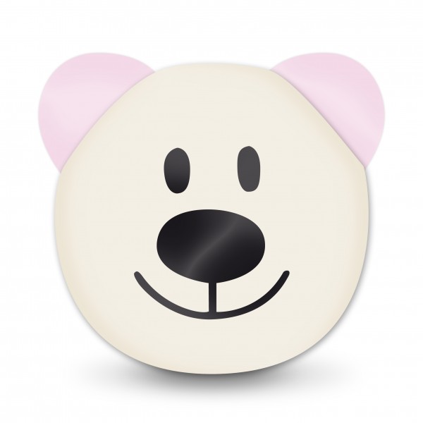 Motivperle 3D-Bär vertikal hellnatur/babyrosa