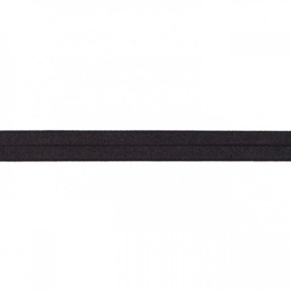 elastisches Falzband in schwarz, 16mm
