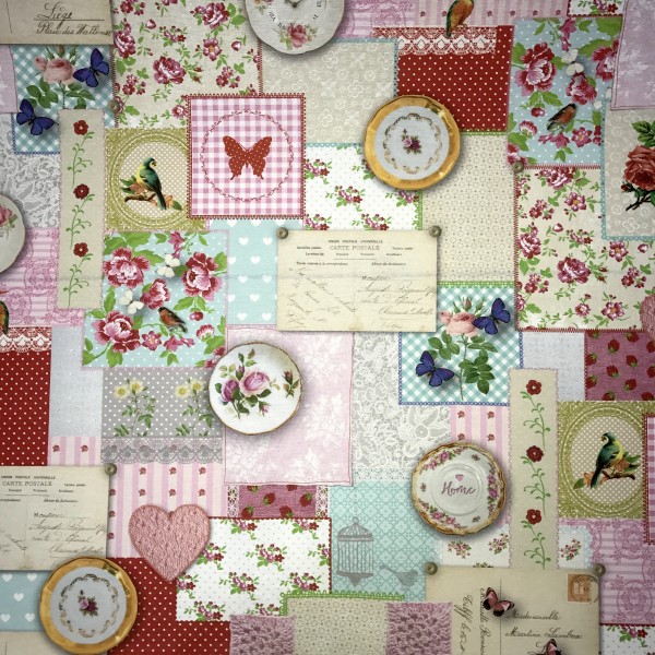 Sale: Baumwollstoff Digitaldruck Sweet floral patch