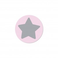 SALE Motivperle Sternchen-Scheibe horizontal pastellrosa/hellgrau SALE Motivperle Sternchen-Scheibe horizontal pastellrosa/hellgrau