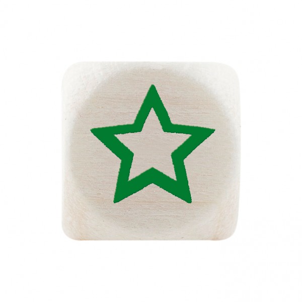 teilweise B-Ware (Holz nachgedunkelte oder Druck nicht perfekt) Premiumbuchstabe 10 mm grün Stern