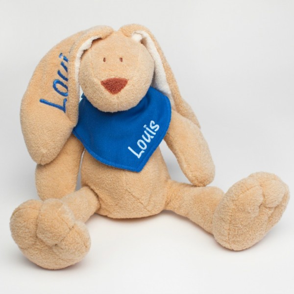 Hase und Halstuch mit Wunschname (Modell Louis)
