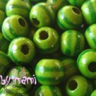 Sale Maxipackung Bicolourperlen, ca. 100 Stück pro Tüte Streifen grün