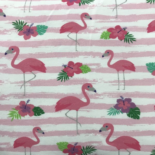 Sommersweat French Terry rosa pink Flamingos