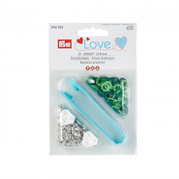 Prym Love Druckknöpfe Jersey, 8mm, grün