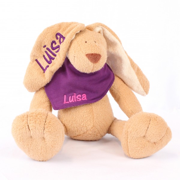 Hase und Halstuch mit Wunschname (Modell Luisa)