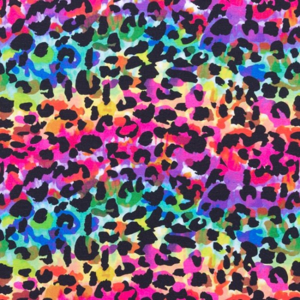 Baumwolljersey bunter Leoprint