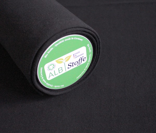 Albstoffe Bio-Bündchen uni schwarz