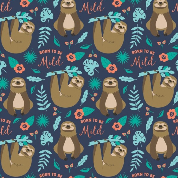 Angebot Born to be Mild by Camelot, Faultiere dunkelblau Patchwork Baumwolle von SWAFING