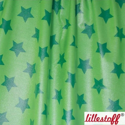 beschichteter Jersey Lillestoff Raincoat Stars lemon/grün