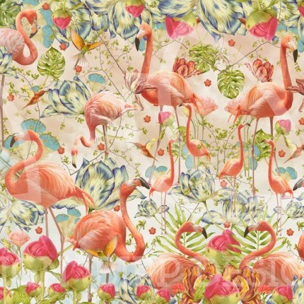 Angebot Jersey Panel Flair Flamingos