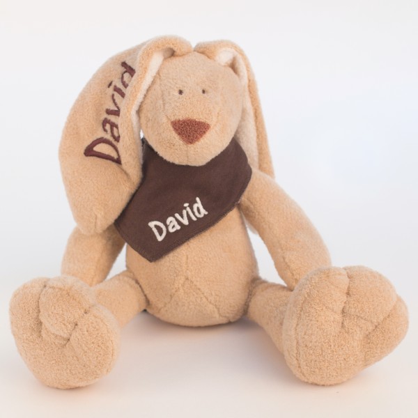 DEAL Hase und Halstuch mit Wunschname (Modell David)