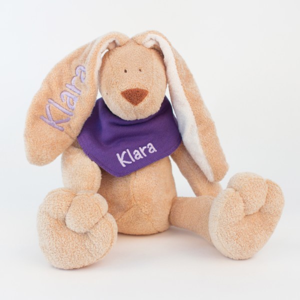 Hase und Halstuch mit Wunschname (Modell Klara)