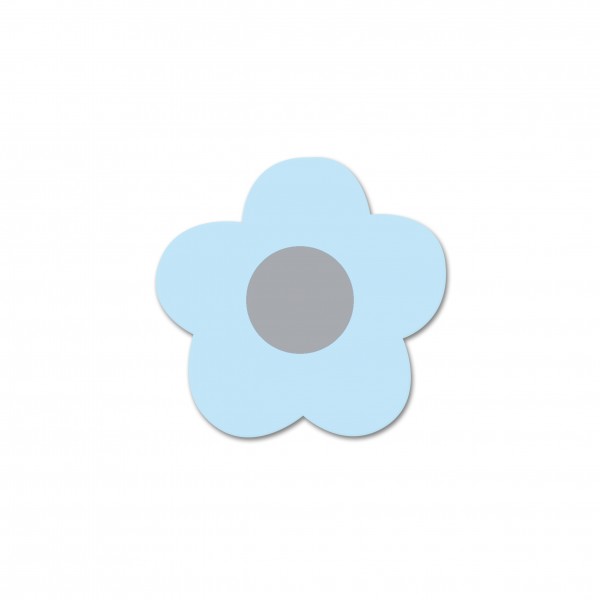 SALE Motivperle Mini-Blume horizontal babyblau/hellgrau