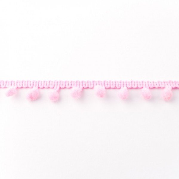 Pompomband Mini 1,5cm rosa