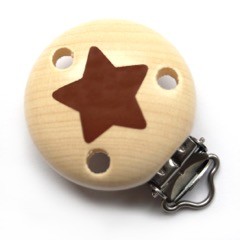 Motivclip II Stern ahorn/schoko