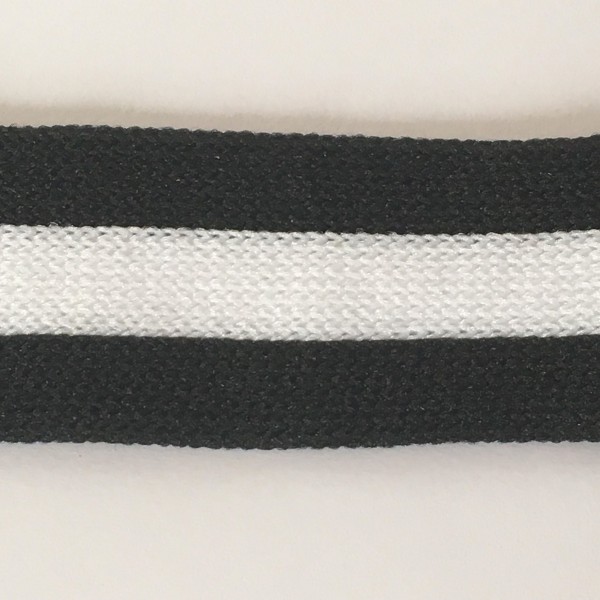 Stripes, hochwertiges, gestricktes Polyesterband in schwarz/weiß