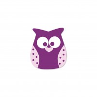 SALE Motivperle Eule vertikal violett/babyrosa SALE Motivperle Eule vertikal violett/babyrosa