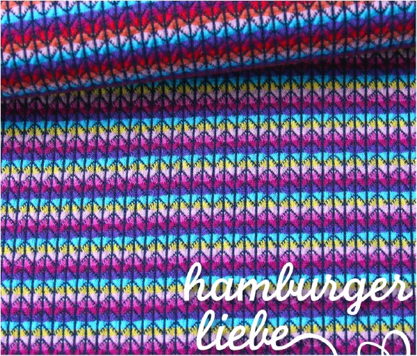 Jacquardjersey Knit Knit Ringel Einhorn Edition (GOTS) by Albstoffe und Hamburger Liebe