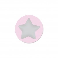 SALE Motivperle Sternchen-Scheibe horizontal pastellrosa/silber SALE Motivperle Sternchen-Scheibe horizontal pastellrosa/silber