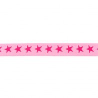 Gummiband Sterne 20 mm rosa/magenta