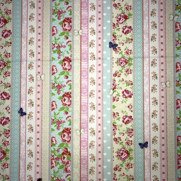 Sale: Baumwollstoff Digitaldruck Sweet floral stripe