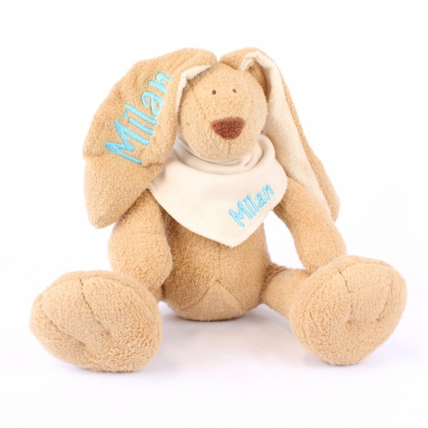 Hase und Halstuch mit Wunschname (Modell Milan)